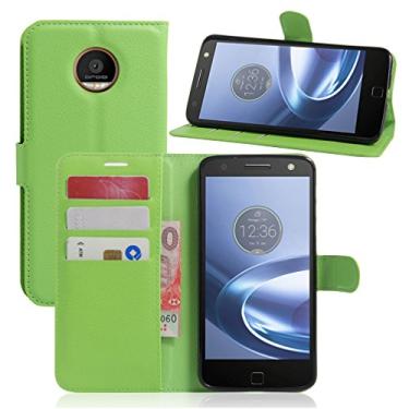 Imagem de Capa para Motorola Moto Z Play, capa flip de couro PU Manyip para Motorola Moto Z Play, capa de proteção de telefone estilo empresarial, capa com [compartimentos para dinheiro e cartão]