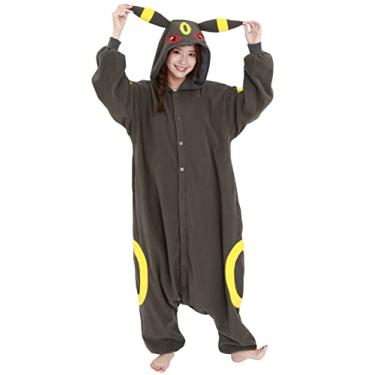 Imagem de SAZAC Pokemon Umbreon Kigurumi – Fantasia de Halloween para adultos – Pijama cosplay, Cinza, Tamanho Único