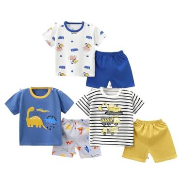 Imagem de Roupas infantis para meninos de 2 anos e 3 anos, lindas camisetas de verão de manga curta e shorts, Shorts F para bebês meninos, 2 T