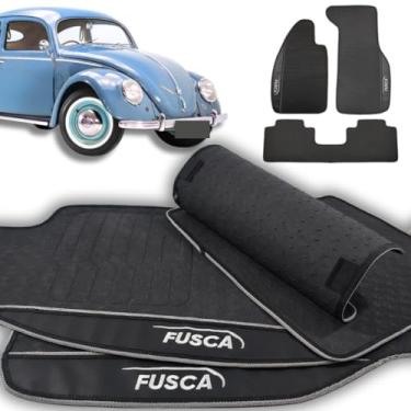 Imagem de Jogo de Tapetes Automotivos Personalizado Emborrachados (3 peças) para Fusca com Logo Bordado (todos os anos) 1951-1996