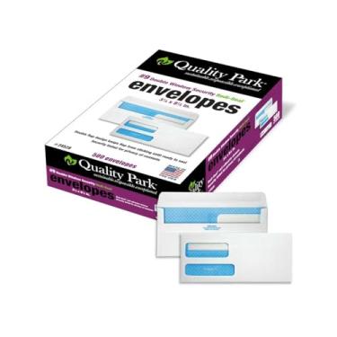 Imagem de Quality Park Envelope de segurança com 2 janelas com selo vermelho, 23 cm x 20 cm, branco, pacote com 500
