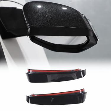 Imagem de Espelho retrovisor de carro Sobrancelha de chuva compatível com Chevrolet Corvette C8 2020-2023, viseira de chuva espelhada proteção de fumaça acessórios de capa de sobrancelha (preto brilhante)