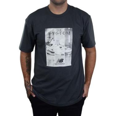 Imagem de Camiseta Masculina New Balance Mc Grapchic Cinza Escuro - Mt