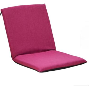 Imagem de Cadeira de chão portátil com apoio para as costas, cadeira de acampamento de praia dobrável acolchoada leve, cadeira de leitura ajustável para chão, perfeita para meditação, jogos e relaxar