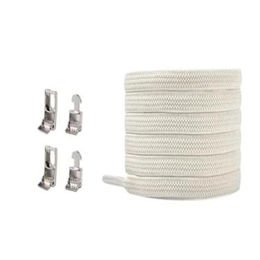 Imagem de Cross Buckle Elastic Laceless Shoelaces For Sneakers Flat Shoelaces For Kids And Adults Elastic Shoelaces For All Shoes(Beige)