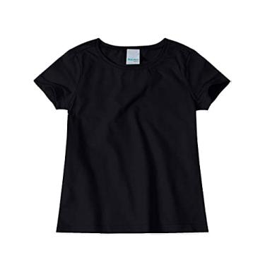 Imagem de Blusa Tradicional Malha UV Menina Malwee Kids, Preto, Meninas, 8