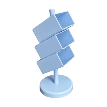 Imagem de shamjina Organizador de pincéis de maquiagem, porta-lápis, 3 compartimentos, organizador de mesa, porta-canetas para canetas, apagadores, marcadores, cômoda, Azul