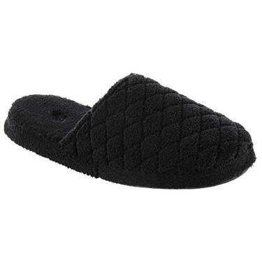 Imagem de Acorn Pantufa feminina acolchoada para spa, Preto, 5-6