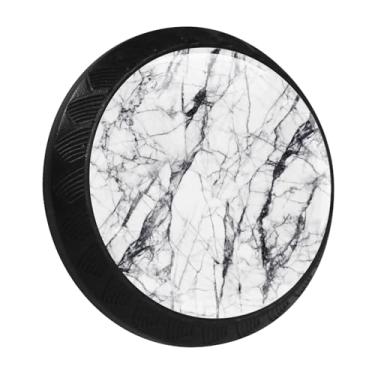 Imagem de Pacote com 4 puxadores de armário de cozinha com mármore preto e branco, puxadores de cristal de vidro para gavetas de cômoda, puxadores redondos de móveis