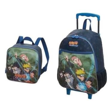 Imagem de Kit Mochila Rodinha Lancheira Escolar Infantil Menino Naruto Time Pacific-Masculino