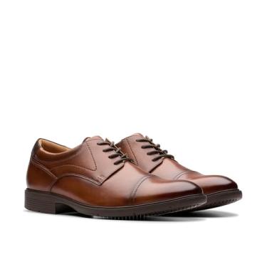 Imagem de Clarks Boné Oxford Eldredge masculino, Couro marrom escuro, 43
