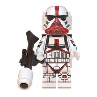 Imagem de Flame Trooper Mandalorian Blocos De Montar Star Wars Boneco