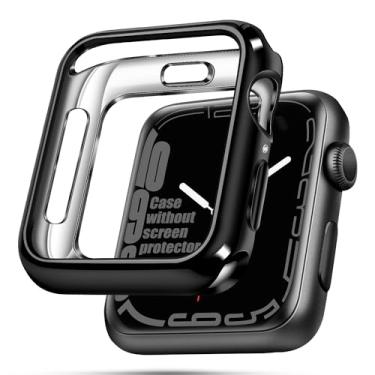 Imagem de top4cus Capa de 42 mm (Série 10) Ecológica Macia Flexível TPU Anti-riscos Leve Protetora 42 mm Capa para IWatch Series 8/7 Series 6/SE/5/4 Series 3/2/1 - Preta