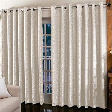 Imagem de Cortina Jacquard para sala ou quarto 400 x 230 m Admirare, Champagne