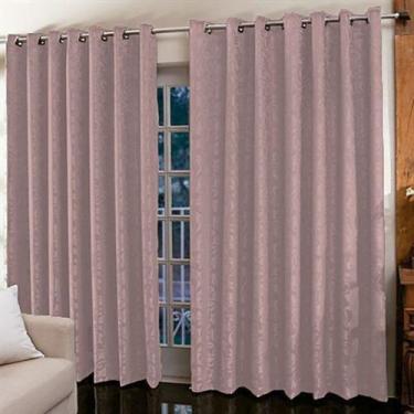 Imagem de Cortina Jacquard para sala ou quarto 400 x 230 m Admirare, Rosê