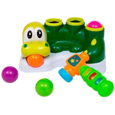 Imagem de Brinquedo para Bebê Jacaré Bate-martelo Buba - 8 Peças