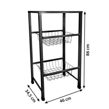 Imagem de Fruteira Suporte Microondas Chapa com Cestos Fixos 1069 - Wrm Metal, P