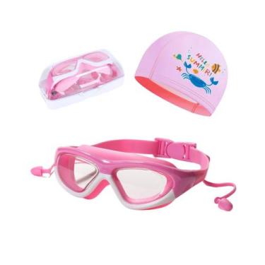 Imagem de Kit Óculos e Touca de Natação Infantil Hero Band Coleção Tibumm, Rosa 