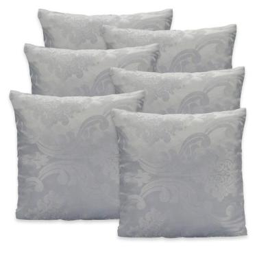 Imagem de 6 Capas Almofada C/ Zíper 40cmx40cm Jacquard Adamascado Luxo - rafalor