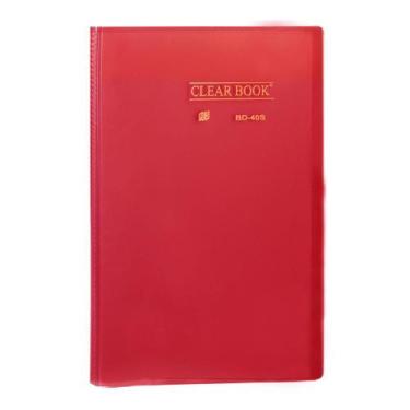 Imagem de Pasta Catálogo Ofício Yes 40 Envelopes Bd40S Clear Vermelho
