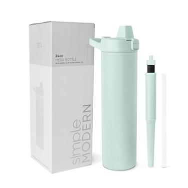 Imagem de Simple Modern Garrafa de água filtrada | Garrafas de água isoladas de aço inoxidável com filtro de carbono | Reutilizável para água potável limpa em movimento | Coleção Mesa | 680 g, menta retrô