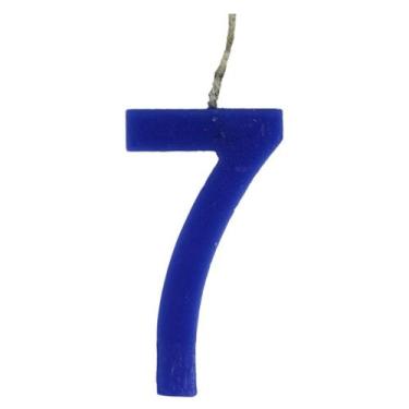 Imagem de Vela Festa De Aniversário Azul Grande Número 7 Com 1 Unidade - Festham