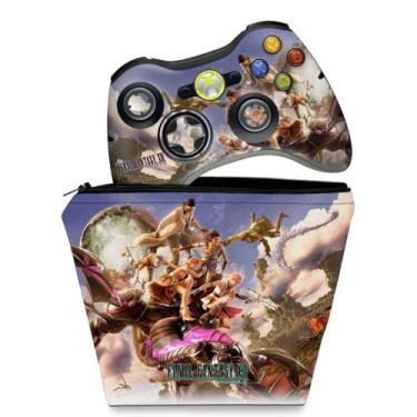 Imagem de Capa Case e Skin Compatível Xbox 360 Controle - Final Fantasy Xiii  b 