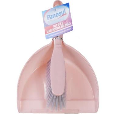 Imagem de Kit Pá e Vassoura de Mão para Limpeza - Panosul, Rosa