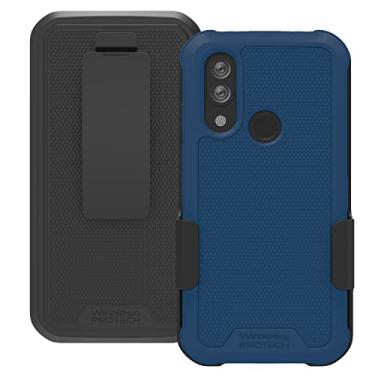 Imagem de Wireless ProTech Capa compatível com CAT S62 PRO e CAT S62. Coldre giratório com clipe de cinto e capa protetora flexível durável combo (azul marinho)