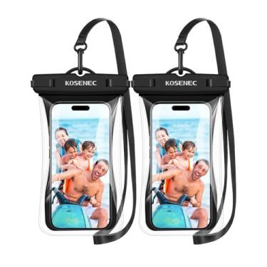 Imagem de KOSENEC Capa de telefone à prova d'água com cordão, bolsa de telefone universal à prova d'água flutuante [2 unidades], bolsa protetora de água para telefone 2025 para férias, praia, piscina, caiaque,