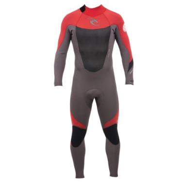 Imagem de Rip Curl Terno completo com zíper traseiro da Patrulha Amanhecer 3/2, altura média, carvão/vermelho