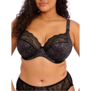Imagem de Elomi Sutiã feminino plus size Lucie elástico de renda com aro, Preto, 40D