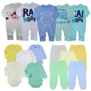 Imagem de Kit Roupinhas de Bebê 15 Pçs Body Manga Longa Mijão Macacão - Koala Ba