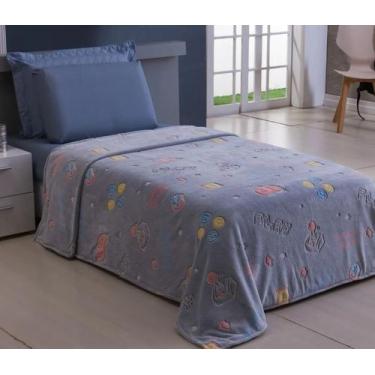 Imagem de Manta Flannel Infantil Shine 1,50 x 2,20 Andreza, Play Chumbo