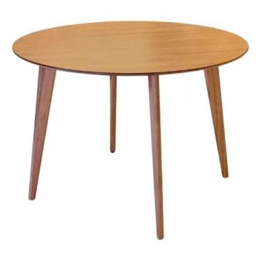 Imagem de Mesa de Jantar Redonda de Madeira de 90cm na cor Freijó - Pizarro