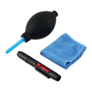 Imagem de Kit de Limpeza de Lente Câmera Bombinha + Pincel + Paninho - Fotoparts