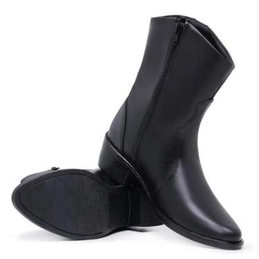 Imagem de Bota Feminina Cowgirl Festa de Rodeio com Bico Fino Preto - Novo Hábit