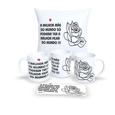 Imagem de Kit Com Almofada 30x30cm e Caneca de Porcelana dia das Mães - Estampa 