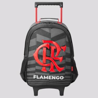 Imagem de Mochila com Rodas Flamengo Preta e Vermelha - Xeryus, Único