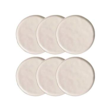 Imagem de Jogo de 06 Prato Sobremesa Bio Clay 21,5 cm Off White Porto Brasil - P