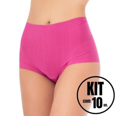 Imagem de Kit Com 10 Calcinhas Boxer Cueca Feminina Shortinho Sem Costura Laser 