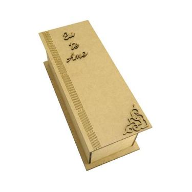 Imagem de Kit 6 Caixa Para Mini Vinho Chandon Tampa Dobravel Com Aplique Eu Te A