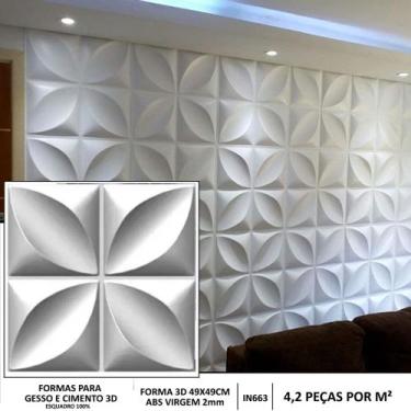 Imagem de Forma de Gesso 3d Floral Grande 49x49 Abs 2mm Molde Para Gesso/cimento