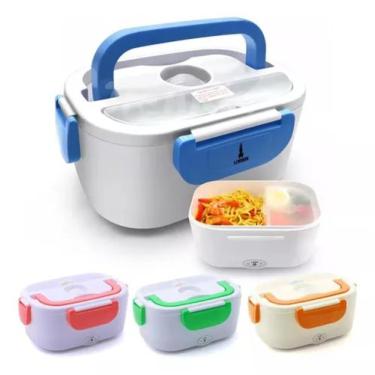 Imagem de Marmita Elétrica Portátil Azul bivolt 110-220v Aquecedor de Alimentos 