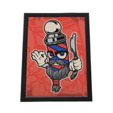 Imagem de Quadro Com Moldura Ilustração De Barbeiro De Personagem - Quadros Tac
