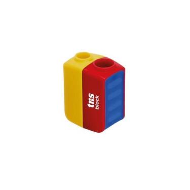 Imagem de Apontador Com Depósito Block - Tris, Vermelho com Amarelo
