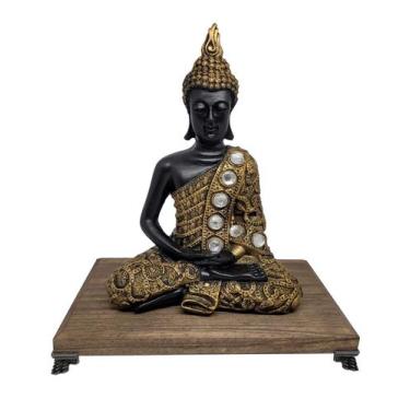 Imagem de Buda Híndu Tibetano Com Aparador Esóterico Enfeite Decoração Feng Shui