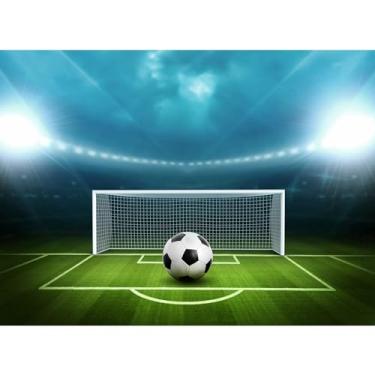 Imagem de Campeonato de futebol futebol pano de fundo bola esportiva gols pênalti conceito fotografia portão bola de futebol no estádio ilustração cenários tema esportivo decorações de festa vinil 3 x 2,4 m