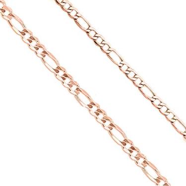 Imagem de Corrente banhada a ouro de aço inoxidável 4,5 5 mm Figaro Link - joia de colar masculina e feminina