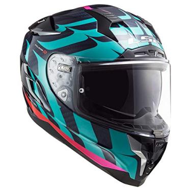 Imagem de LS2 Capacetes Challenger Carbon Flames Capacete (Azul Carbono Vermelho - 3GG)